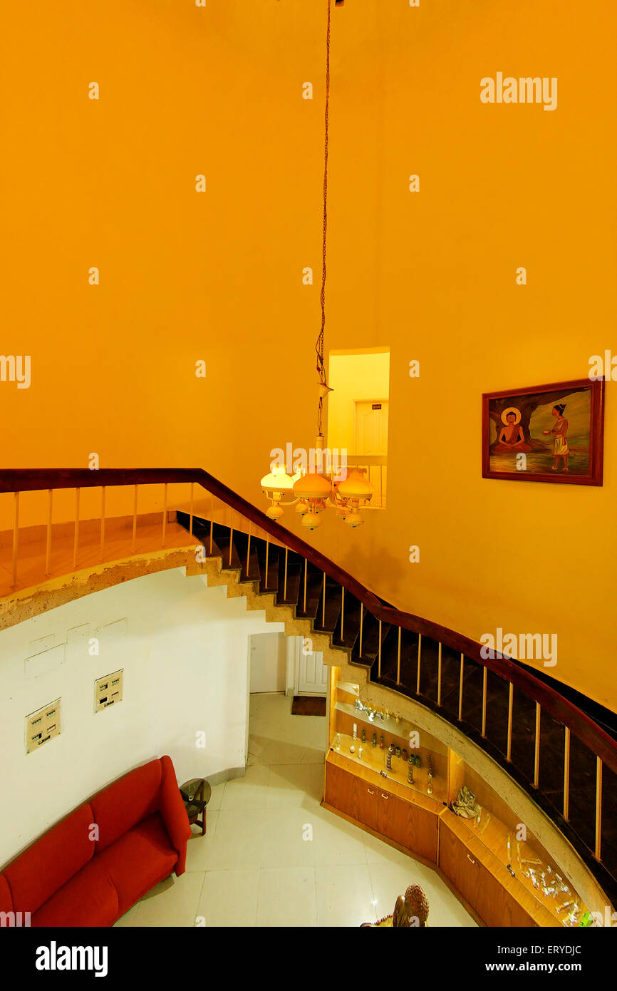 Lobby and staircase ; Bodhgaya ; Bihar ; India , asia Stock Photo