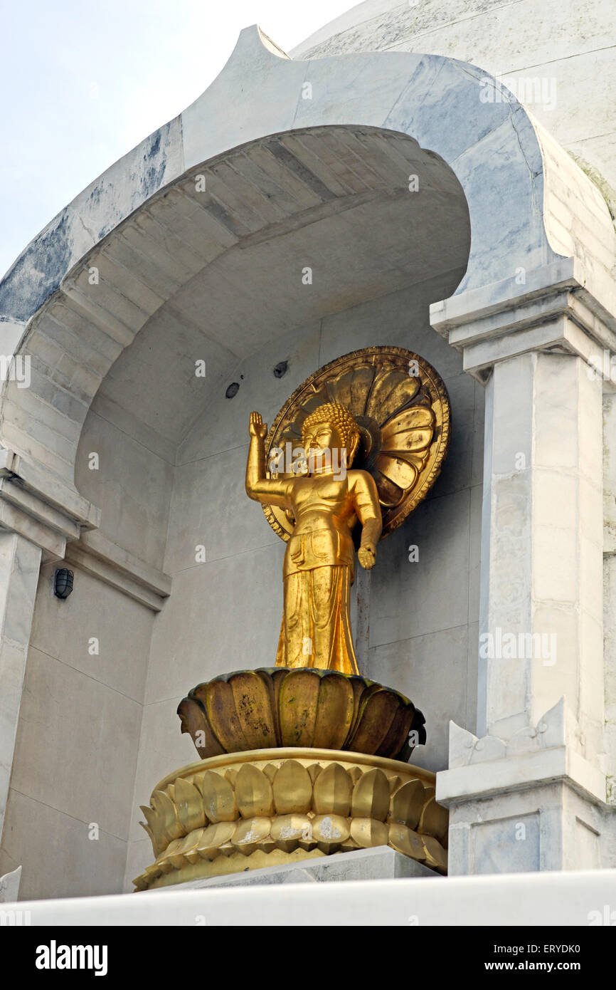Golden statue of lord Gautam Buddha ; Buddhist site ; Vishwa Shanti