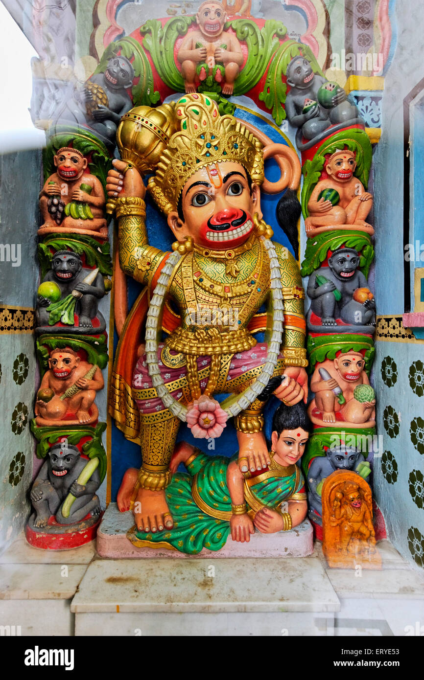 Lord Hanuman , Lord Maruti ; Swaminarayan temple ; BAPS ; Gondal ; Rajkot ; Saurashtra  ; Gujarat ; India , asia Stock Photo