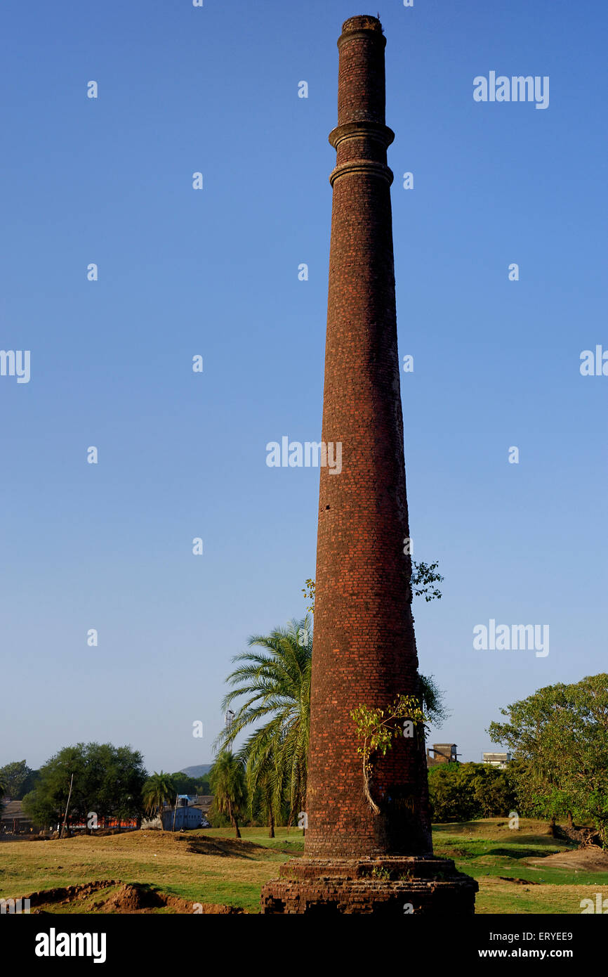 old chimney stack in brick kiln ; taluka Bhiwandi ; district Thana ; Maharashtra ; India , asia Stock Photo