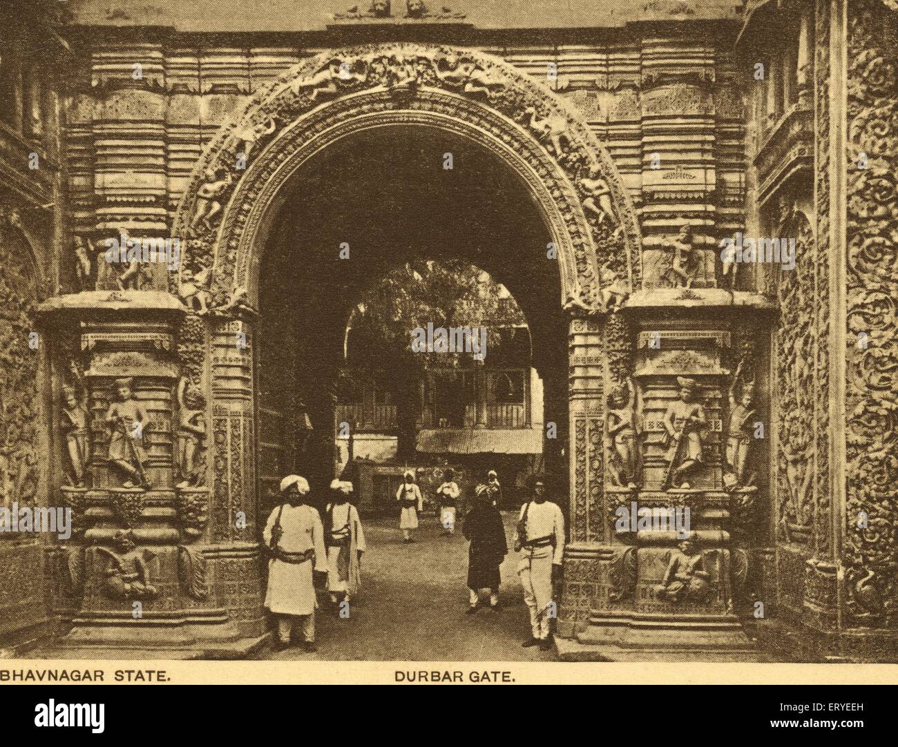 aad 160903 Old vintage 1900s Durbar Gate Bhavnagar Saurashtra Gujarat