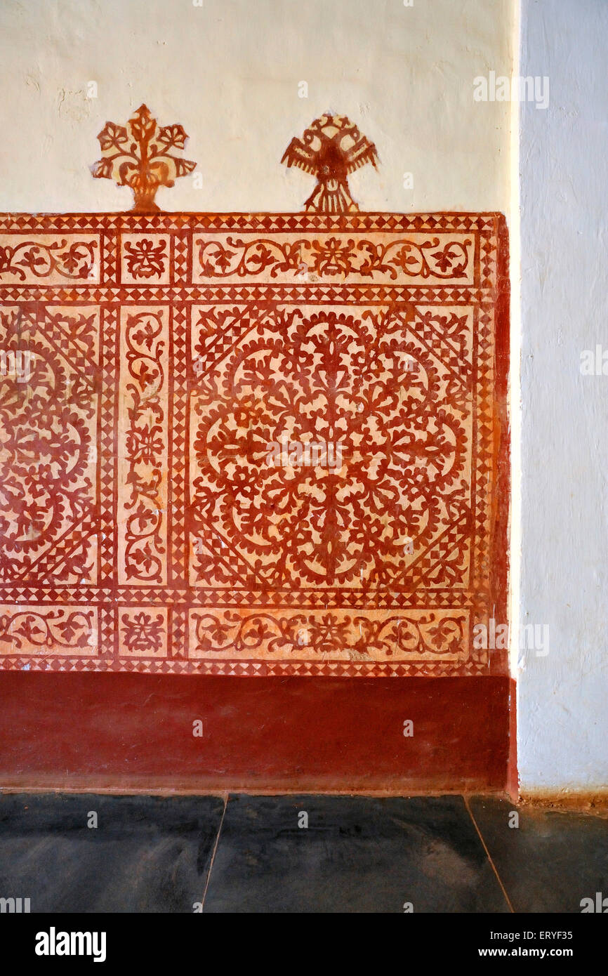 Mural painting in Archipiscopal palace ;  Ella ; Velha Goa ; Goa , India , asia Stock Photo