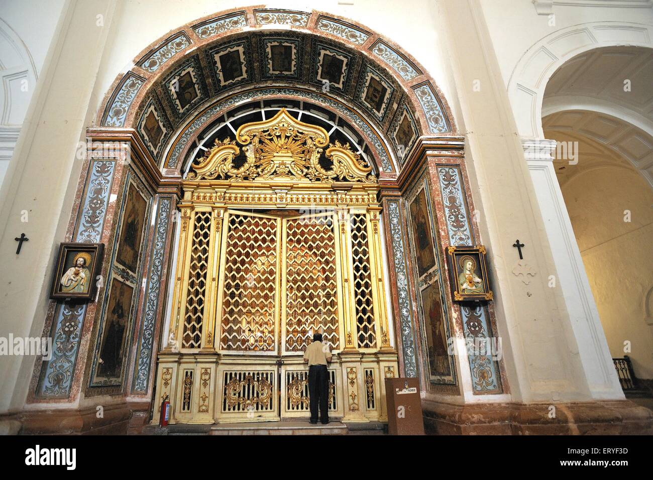 Inside Se cathedral in 1776 ; Old Goa ; Velha Goa ; India Stock Photo