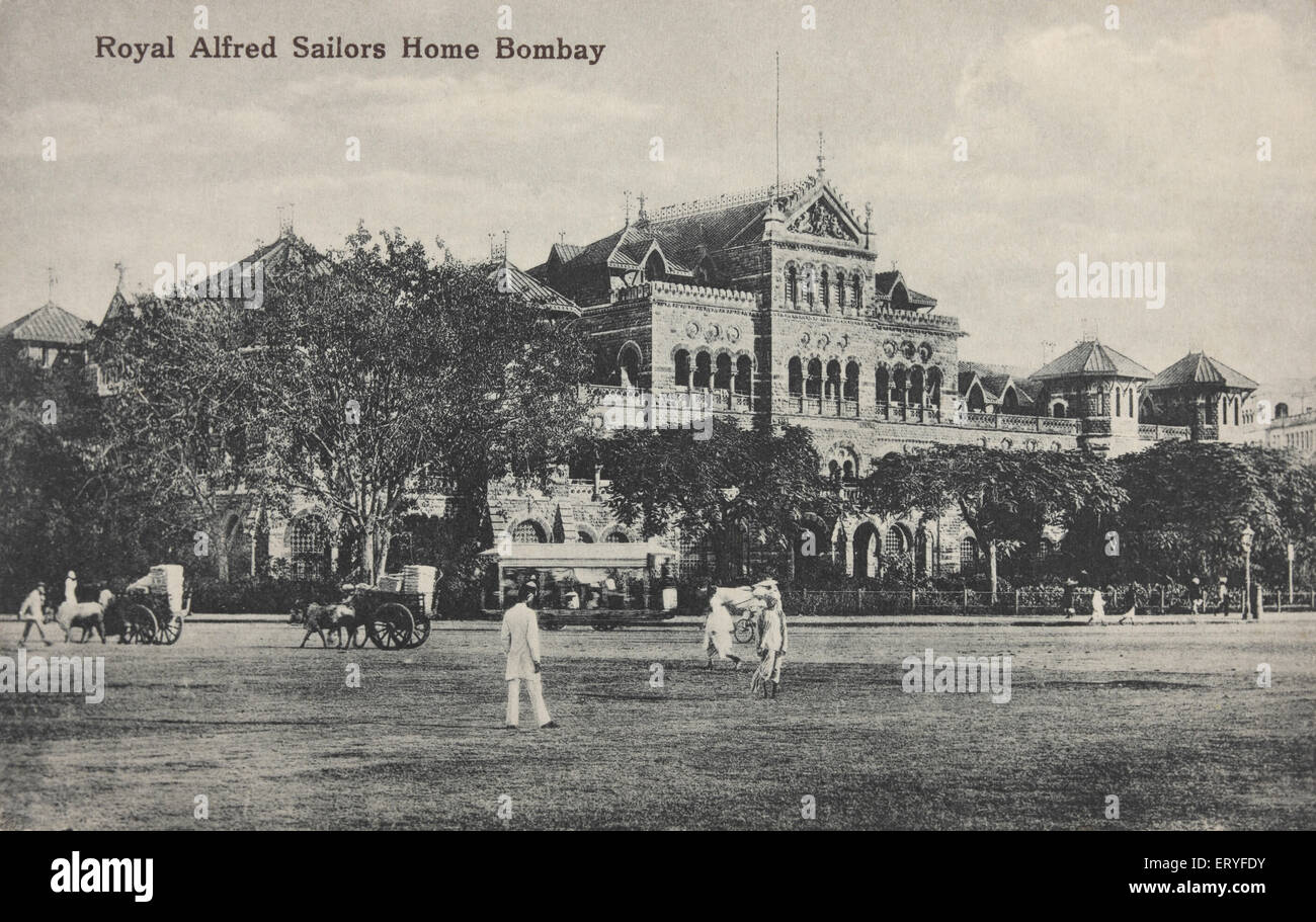 Royal Alfred Sailors Home , Maharashtra Police Headquarters , vintage 1900s picture , Wellington Circle , Bombay , Mumbai , Maharashtra , India , Asia Stock Photo