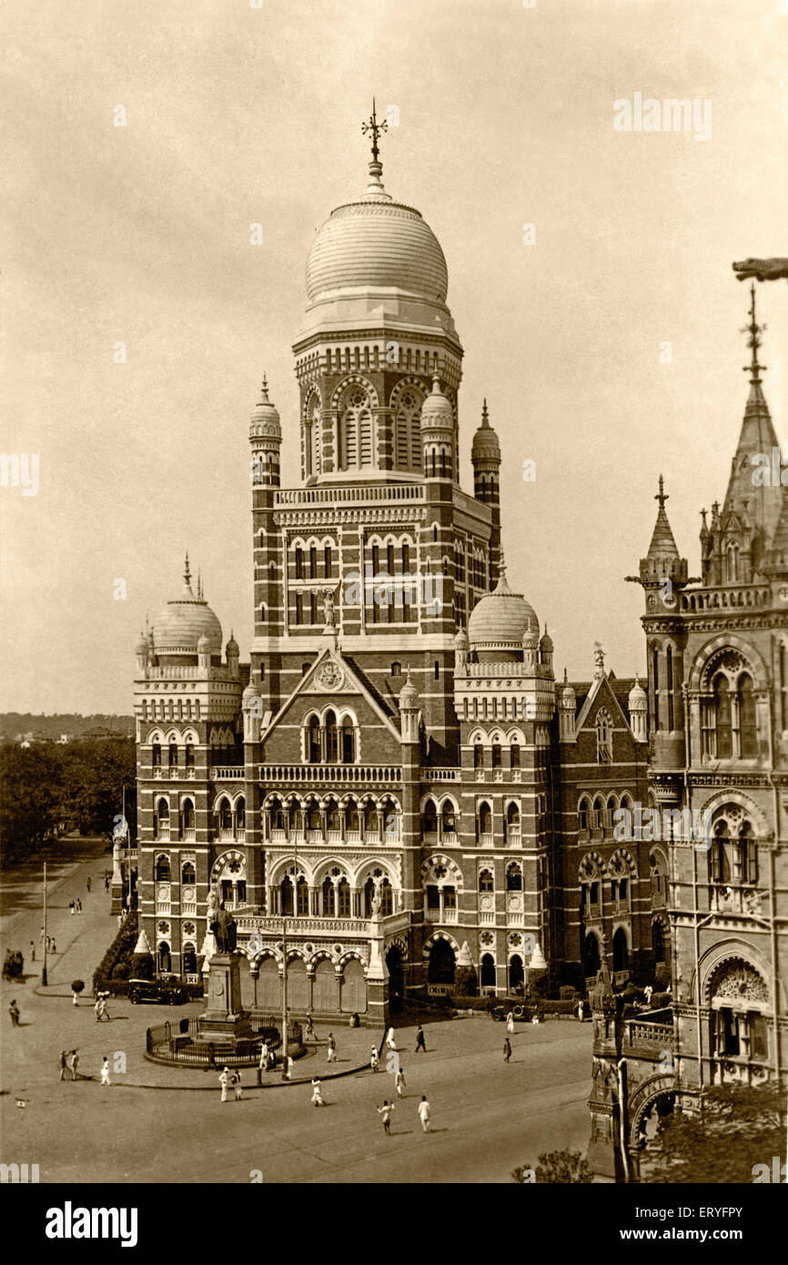 Old vintage 1900s Bombay Municipal Corporation Building, Brihanmumbai Municipal Corporation, Mumbai Maharashtra India Stock Photo