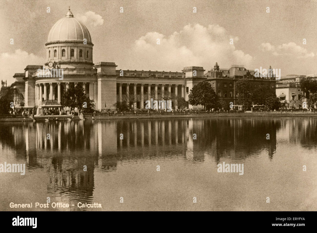 Old vintage 1900s photo of general post office ; Calcutta , Kolkata ; West Bengal ; India Stock Photo