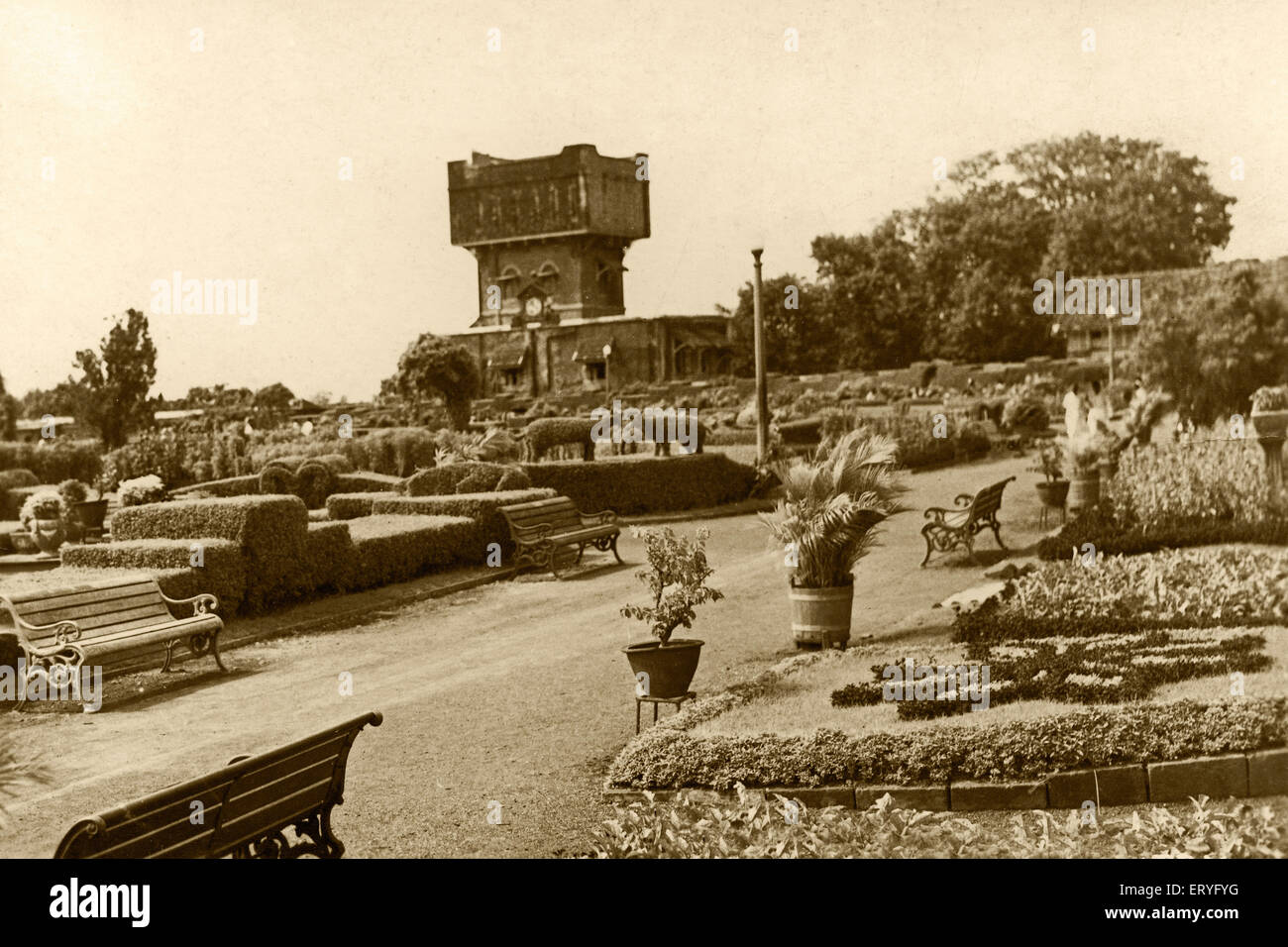 Old vintage 1900s Hanging Garden ; Malabar Hill ; Bombay Mumbai ; Maharashtra ; India - aad 170538 Stock Photo