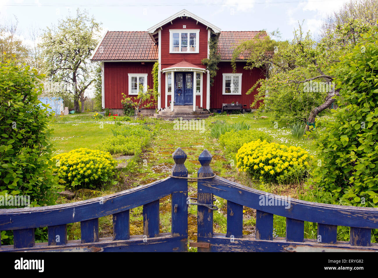 House on Lake Vänern, Mariestad, Sweden Stock Photo