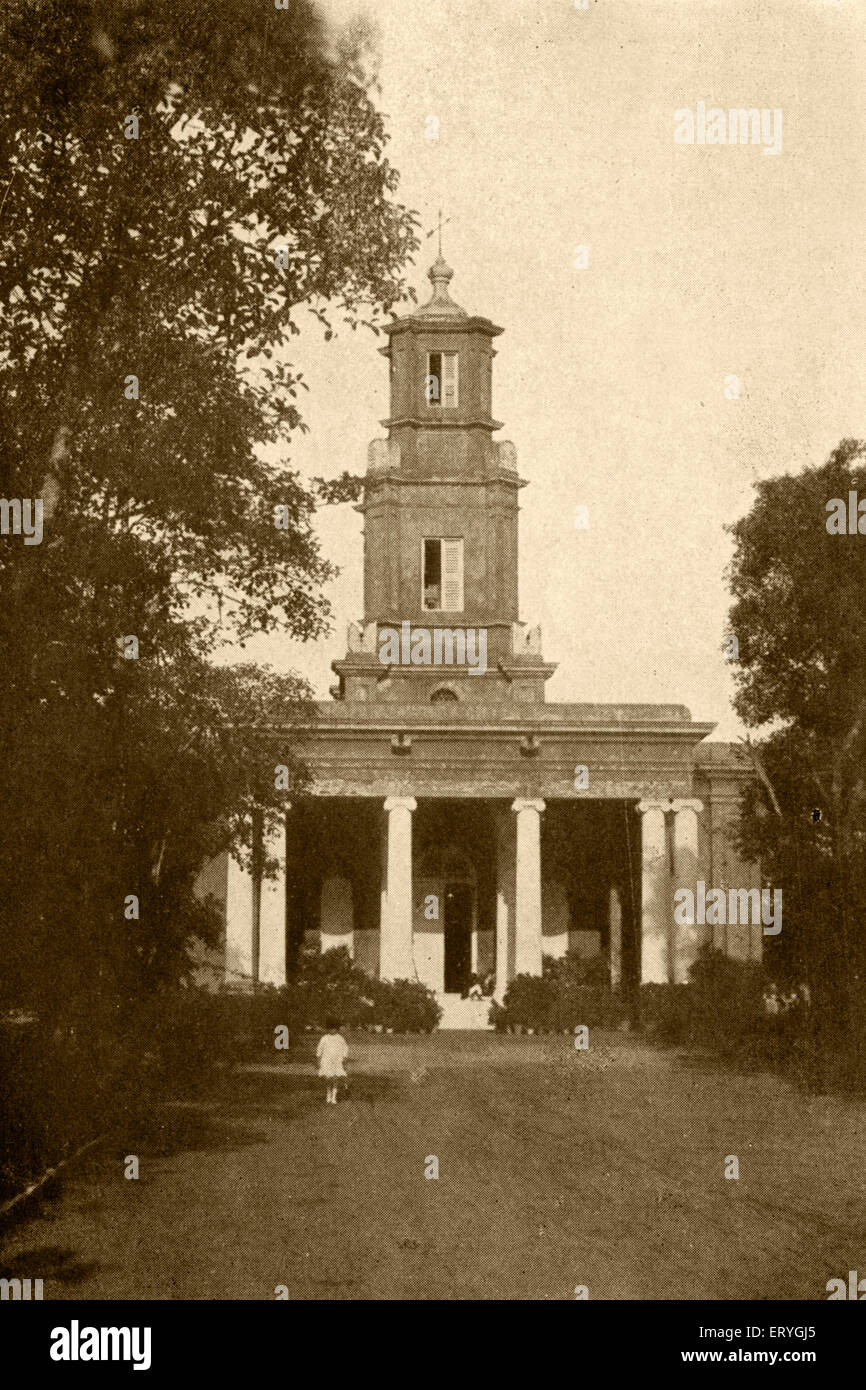Old vintage 1900s photo Holy Trinity Church Bangalore Bengaluru Karnataka India Stock Photo