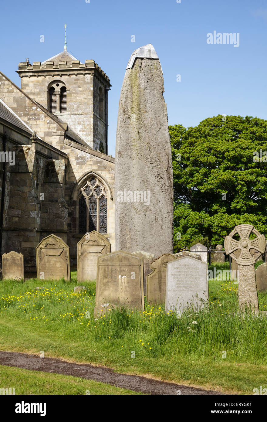 Rudston monolith, Rudston, Yorkshire, England Stock Photo