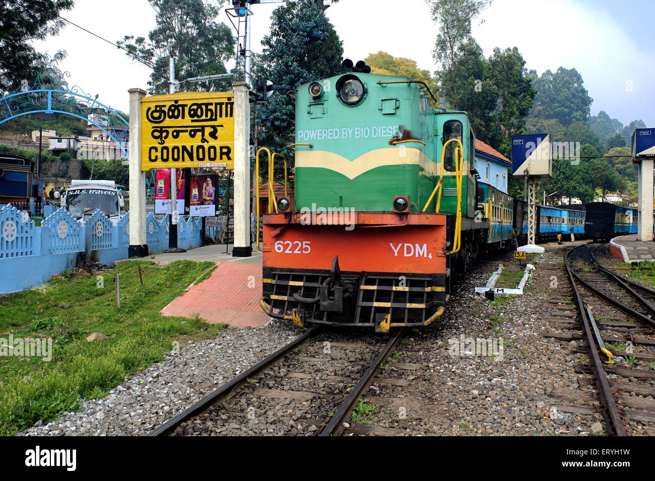 Steam locomotive at Coonoor station ; Tamil Nadu ; India Stock Photo