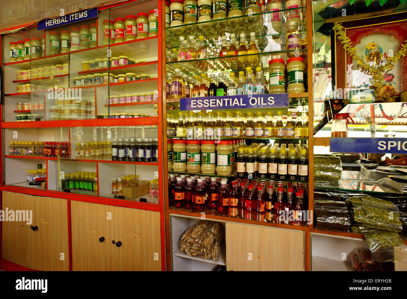Herbal spice oil shop ; Coonoor ; Ooty Udagamandalam ; Tamil Nadu Stock Photo 83584659 Alamy