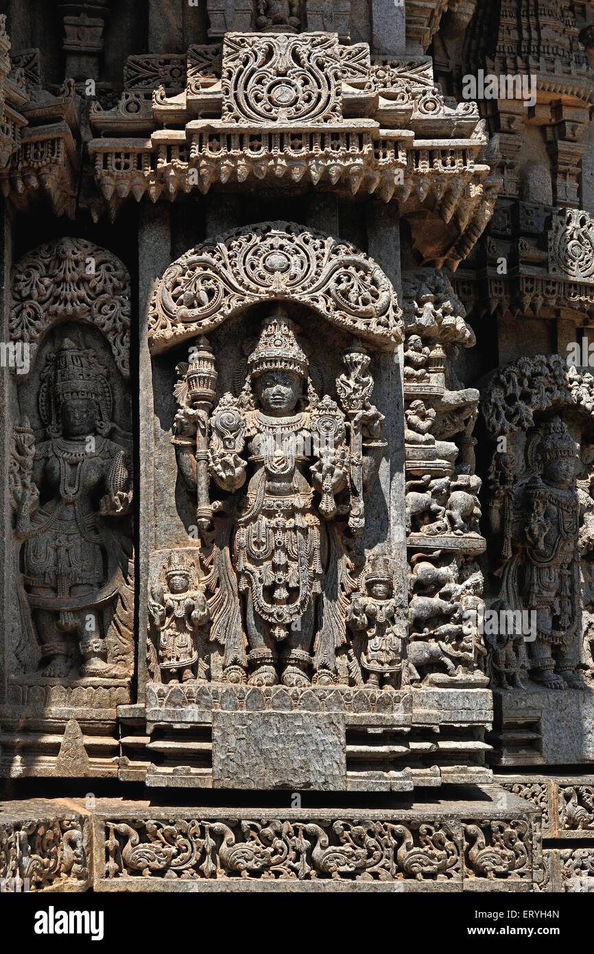 Statue at Hoysala ; Kesava temple at Somnathpur ; Mysore ; Karnataka ; India Stock Photo
