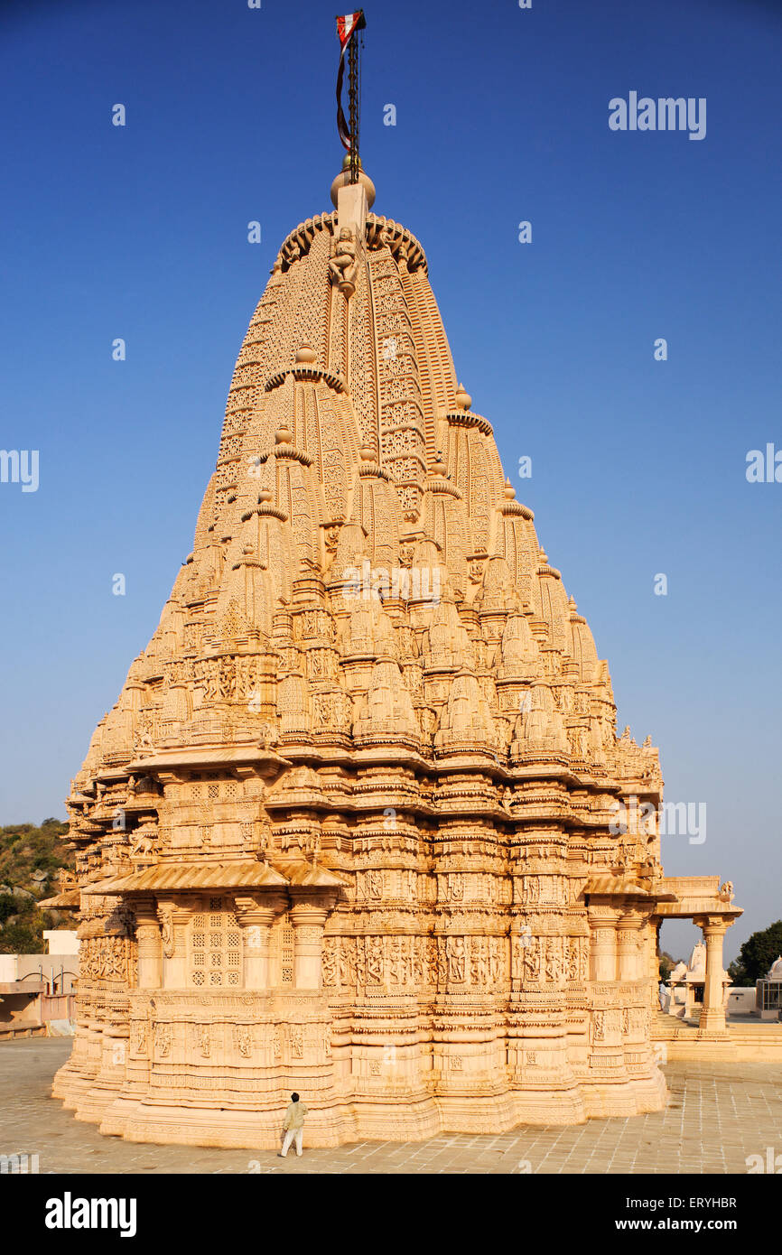 Shri Ajitnath Bhagwan Shwetamber Jain Derasar , Jain Temple , Taranga , Kheralu , Mehsana , Gujarat , India , Asia Stock Photo