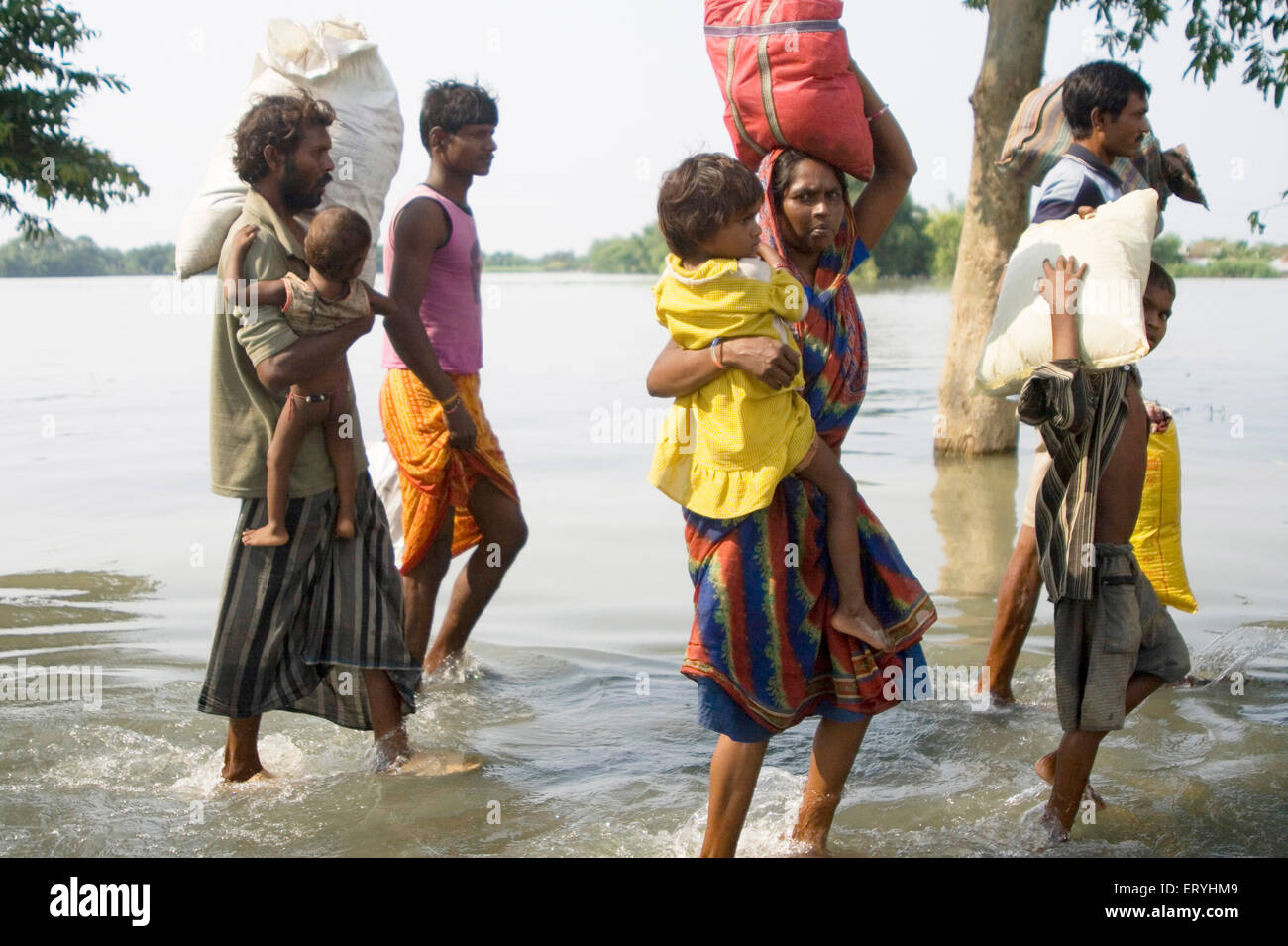 Kosi river flood in year 2008 which mostly made suffered below poverty