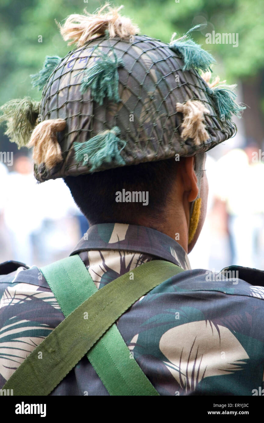 Indian army man after the success of the operation against terrorist at the Taj hotel in 2008 Colaba Bombay Mumbai India Asia Stock Photo