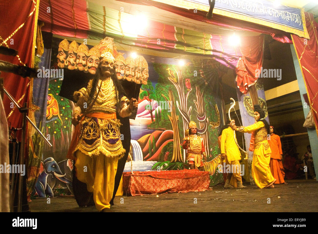 Artist in character of ram and ravan in ramlila on dassera dussera ...