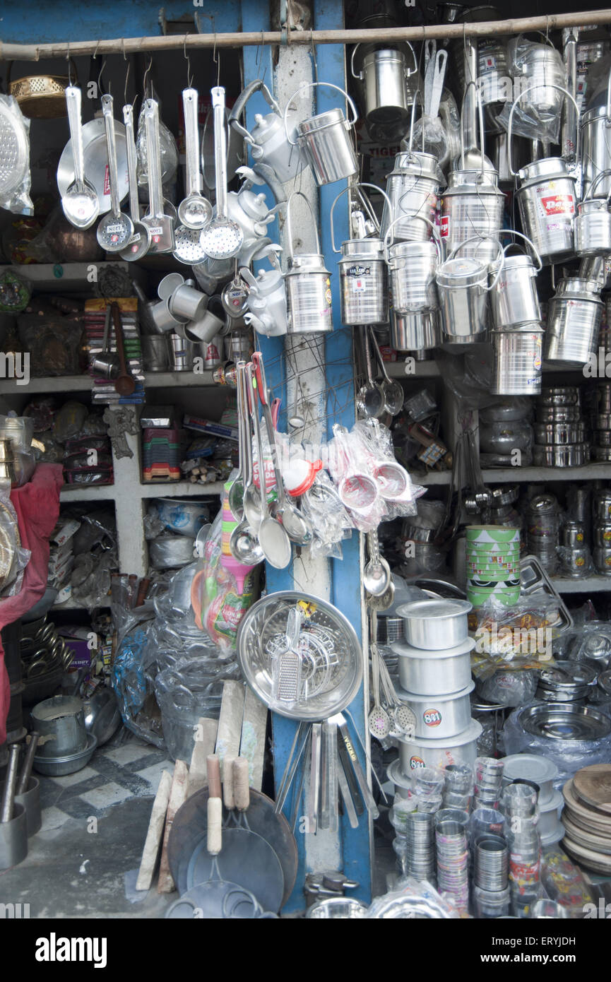 Utensil Shops allahabad uttar pradesh India Stock Photo