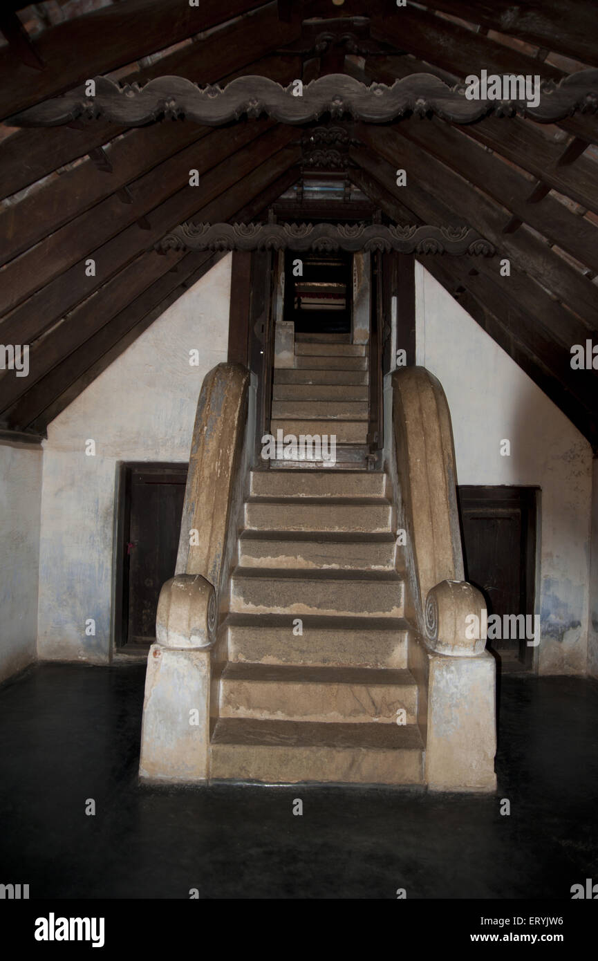 staircase of Padmanabhapuram Palace at kerala  India Stock Photo
