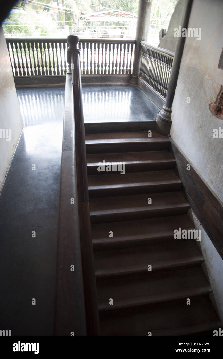 staircase Padmanabhapuram Palace at kerala India Stock Photo