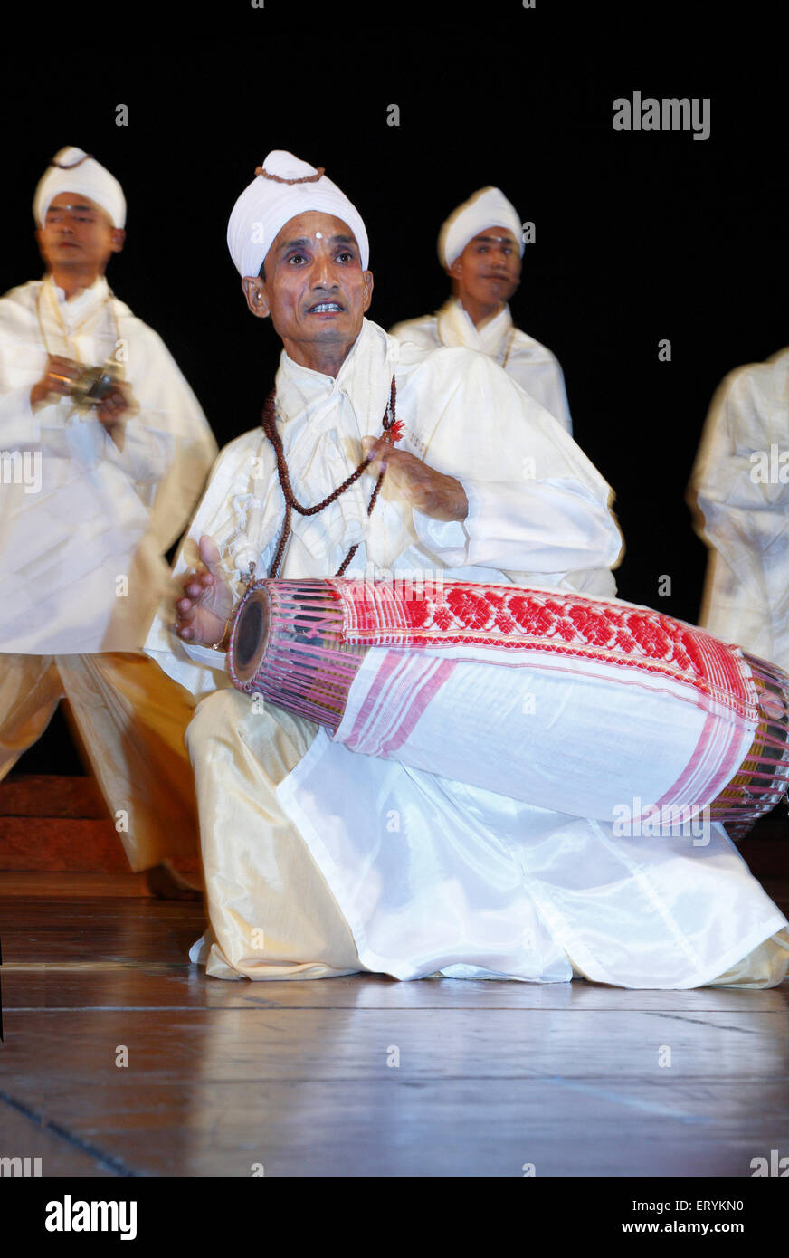 Gayan bayan singing and playing musical instruments culture of Assam ; India NO MR Stock Photo
