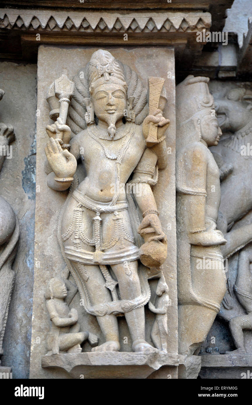 agni dev statue lakshman temple khajuraho  madhya pradesh India Asia Stock Photo