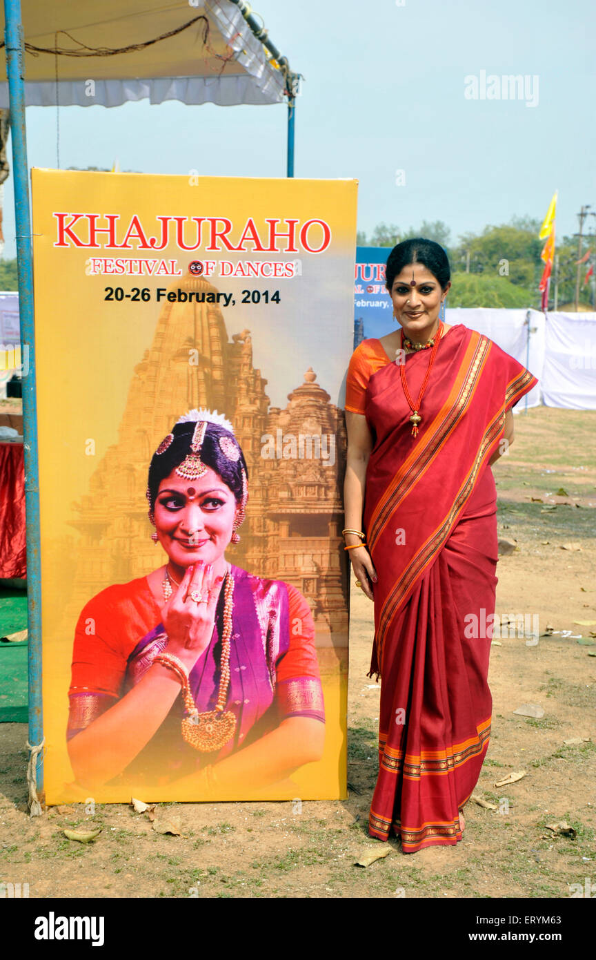 Khajuraho Dance Festival 2014 Padmashri Geeta Chandran Madhya pradesh  India Asia Stock Photo