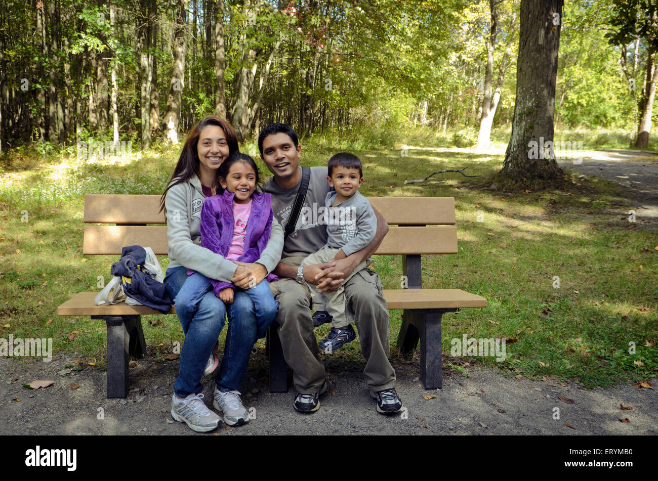 Family Enjoying Wilderness at National Wildlife Refuge Morris County New Jersey New York USA MR 447 Stock Photo