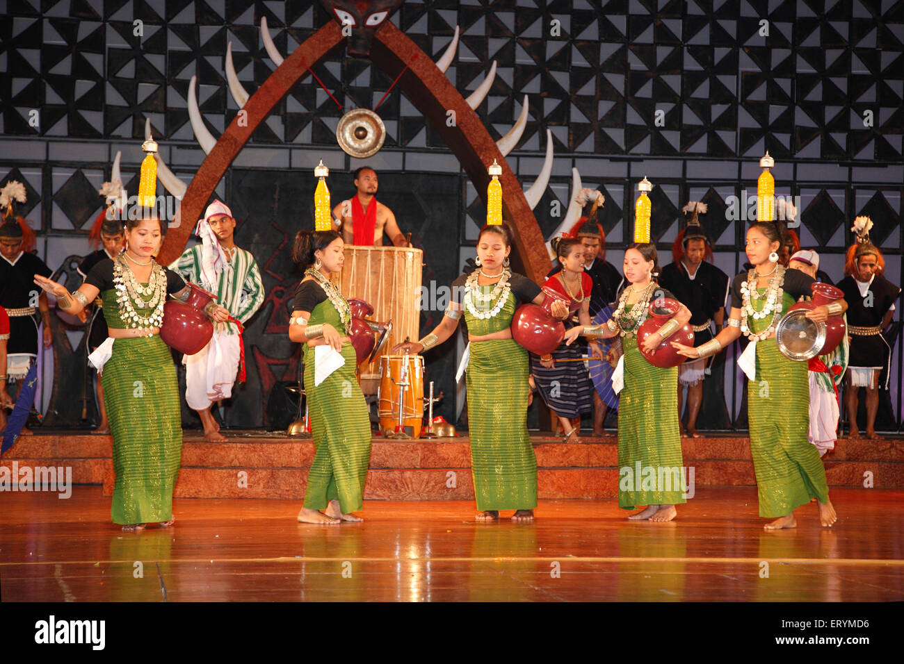 Reangs tribe perform hozagiri dance of Tripura ; India NO MR Stock Photo