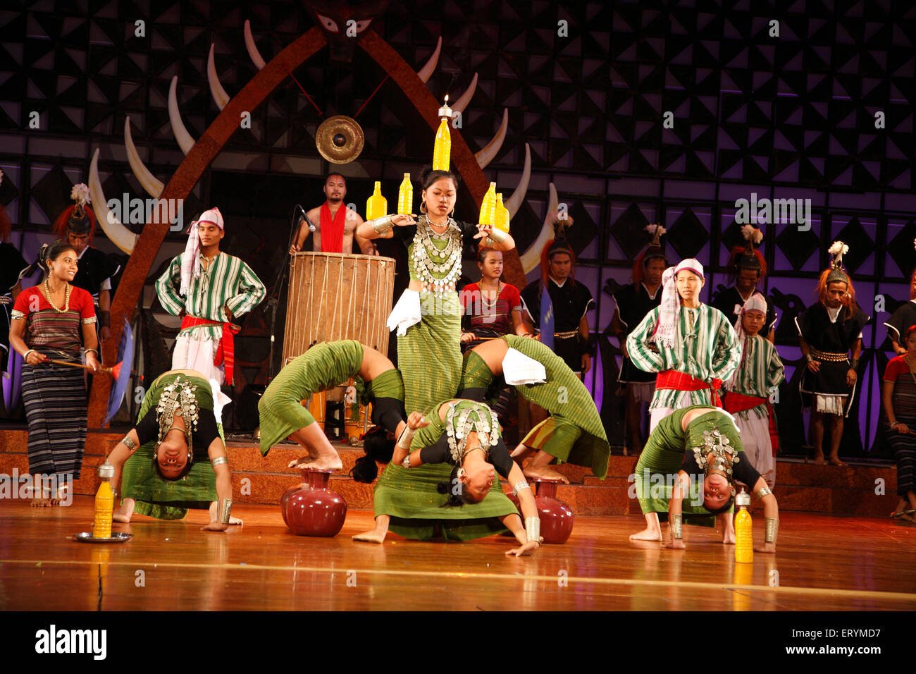 Reangs tribe perform hozagiri dance of Tripura ; India NO MR Stock Photo