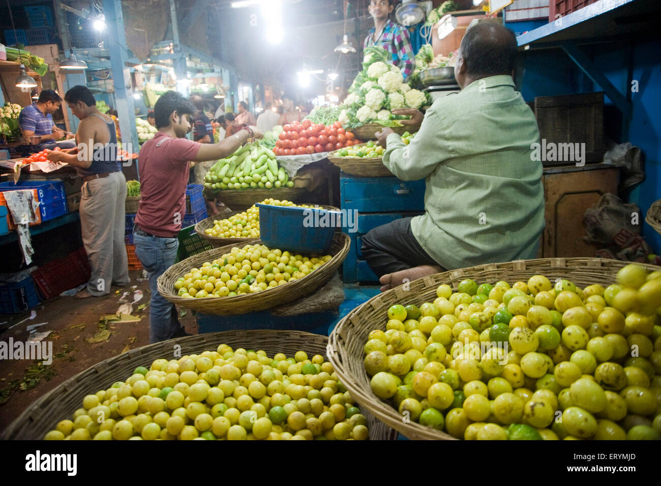 Vegetable shop in Dadar Market Bombay Mumbai Maharashtra India Asia Stock Photo