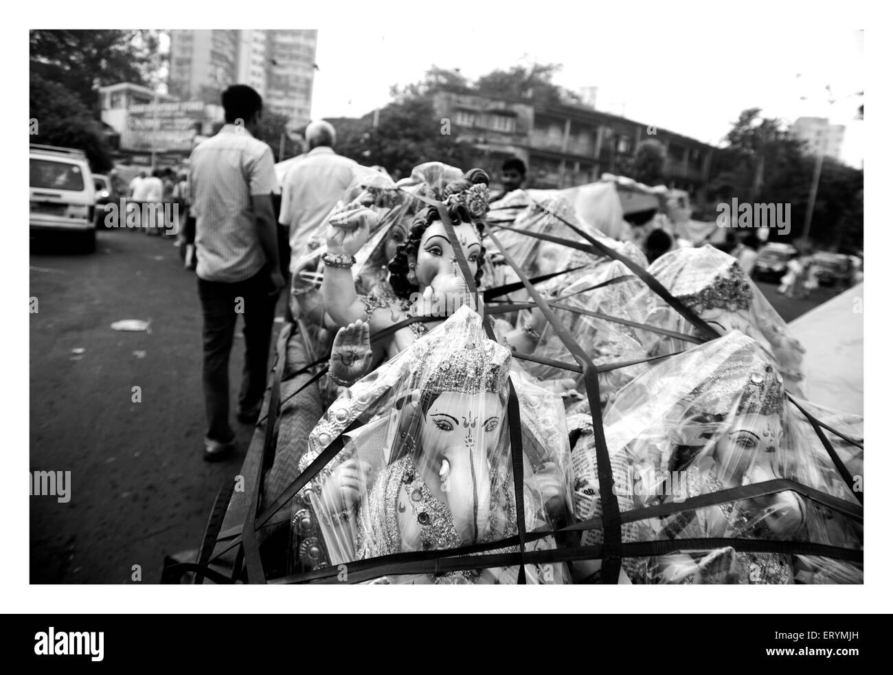 Market of lord ganesha at dadar west Mumbai Maharashtra India Asia Stock Photo