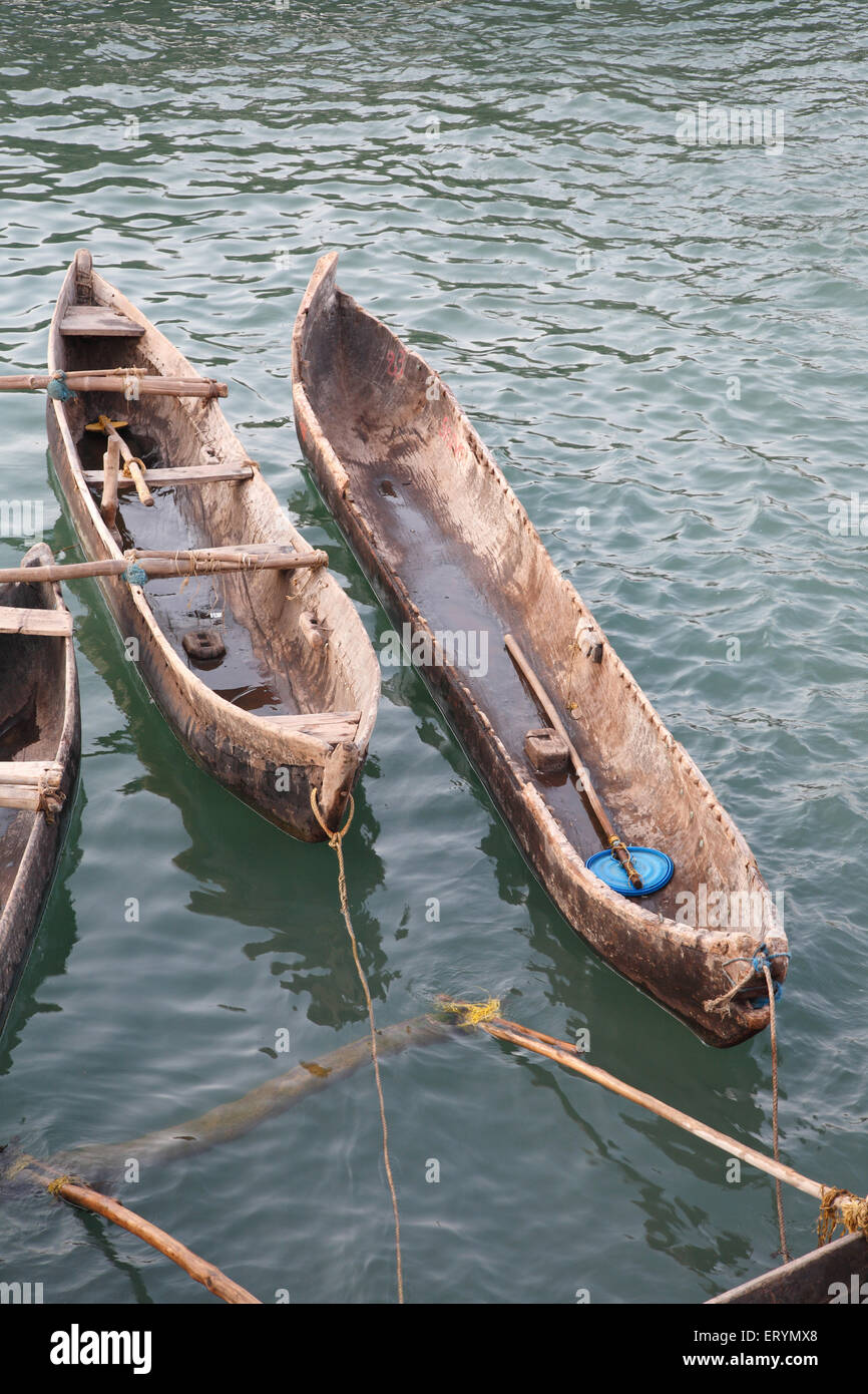 Canoe , fishing boats , Vengurla ; Sindhudurg ; Maharashtra ; India , asia Stock Photo