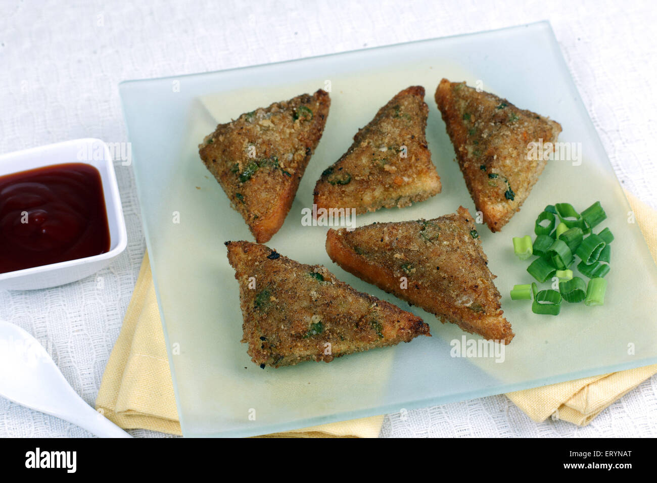 chinese toast arranged on plate India PR#743AH Stock Photo