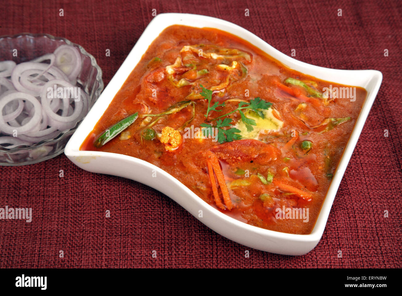 Punjabi food Veg Makhanwala in plate India PR#743AH Stock Photo