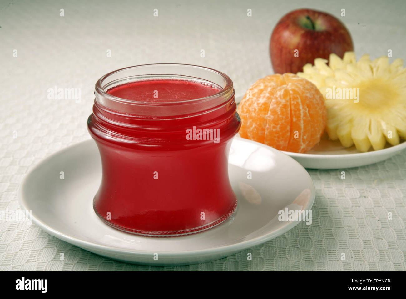 Mix Fruit Jam in bottle with fruit India PR#743AH Stock Photo