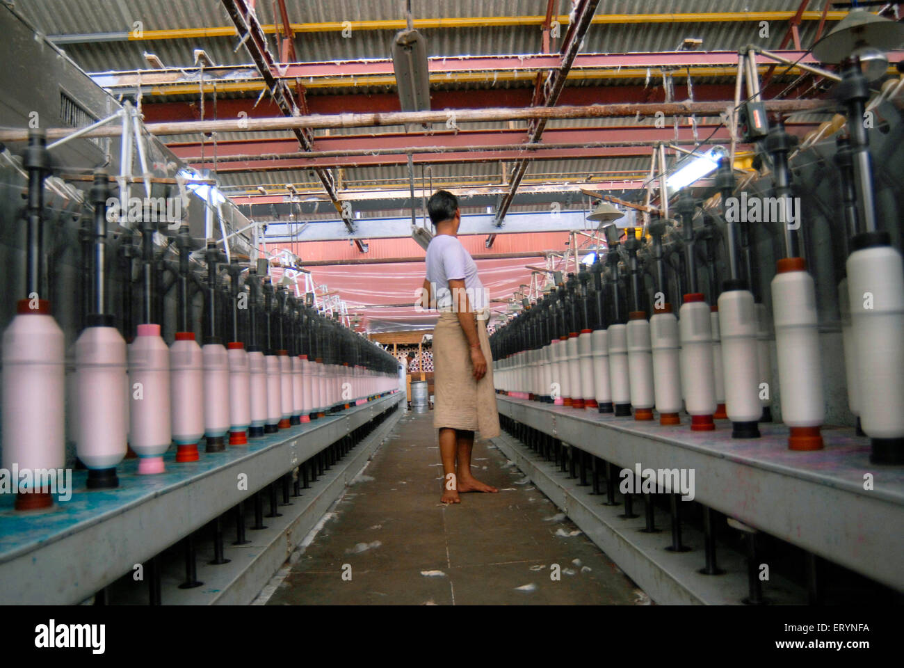 Mill workers working in textile mill ; Bombay now Mumbai ; Maharashtra ; India Stock Photo Alamy