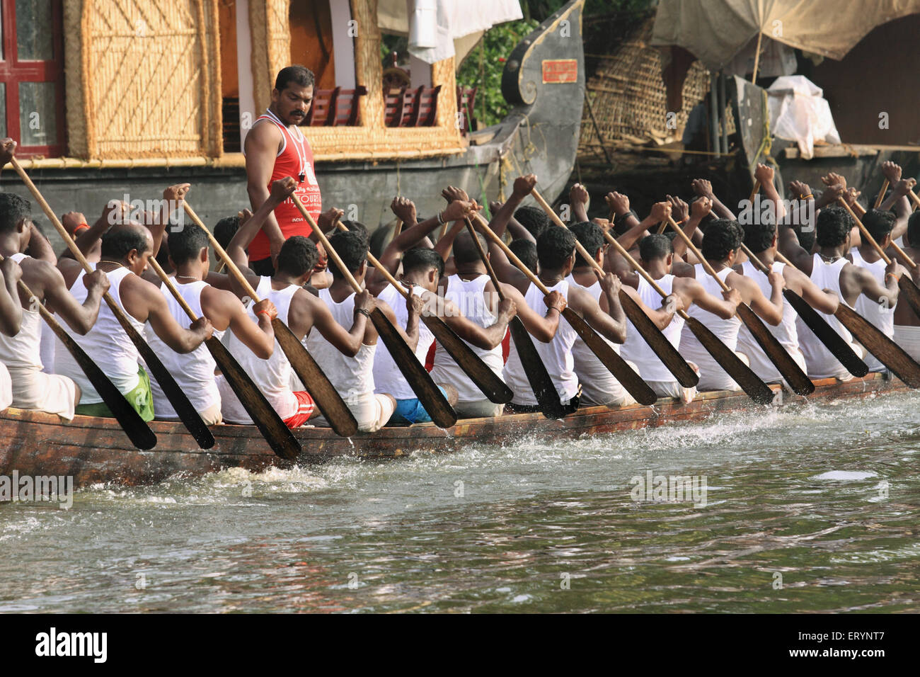 Snake boat race on punnamada lake ; Alleppey ; Alappuzha ; Kerala ; India NOMR Stock Photo