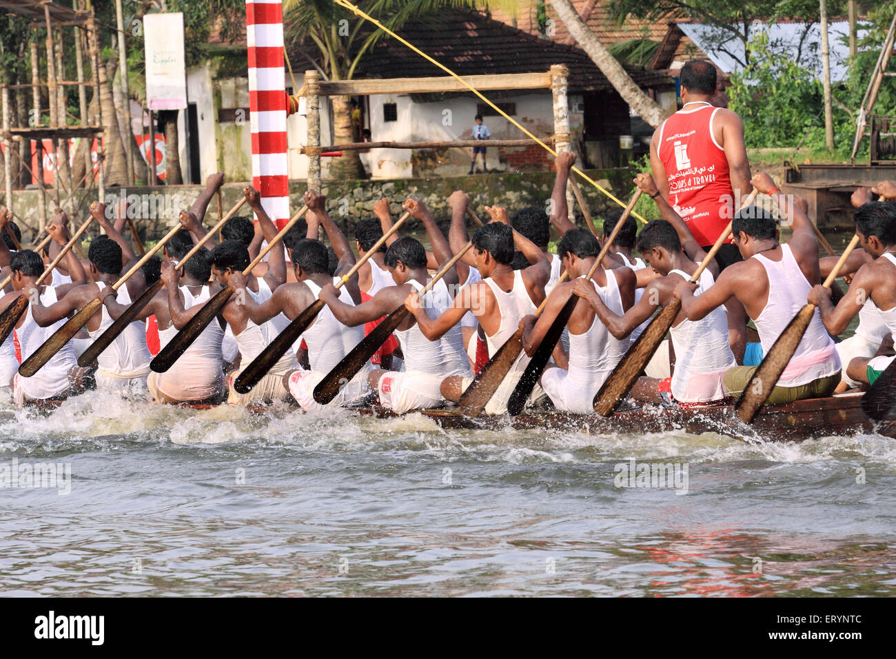 Snake boat race on punnamada lake ; Alleppey ; Alappuzha ; Kerala ; India Stock Photo