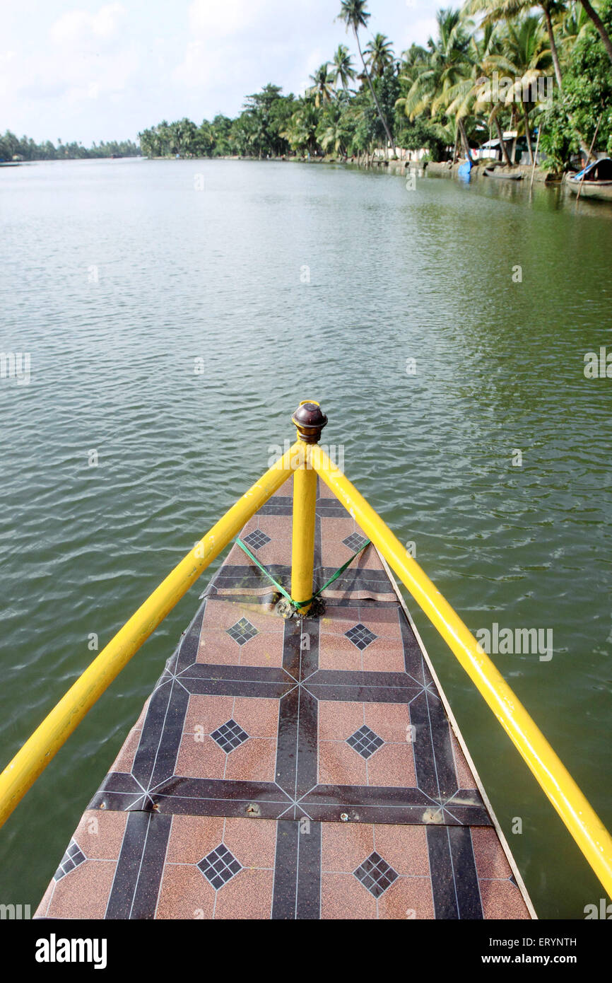 Boat at punnamada lake ; Alleppey ; Alappuzha ; Kerala ; India Stock Photo