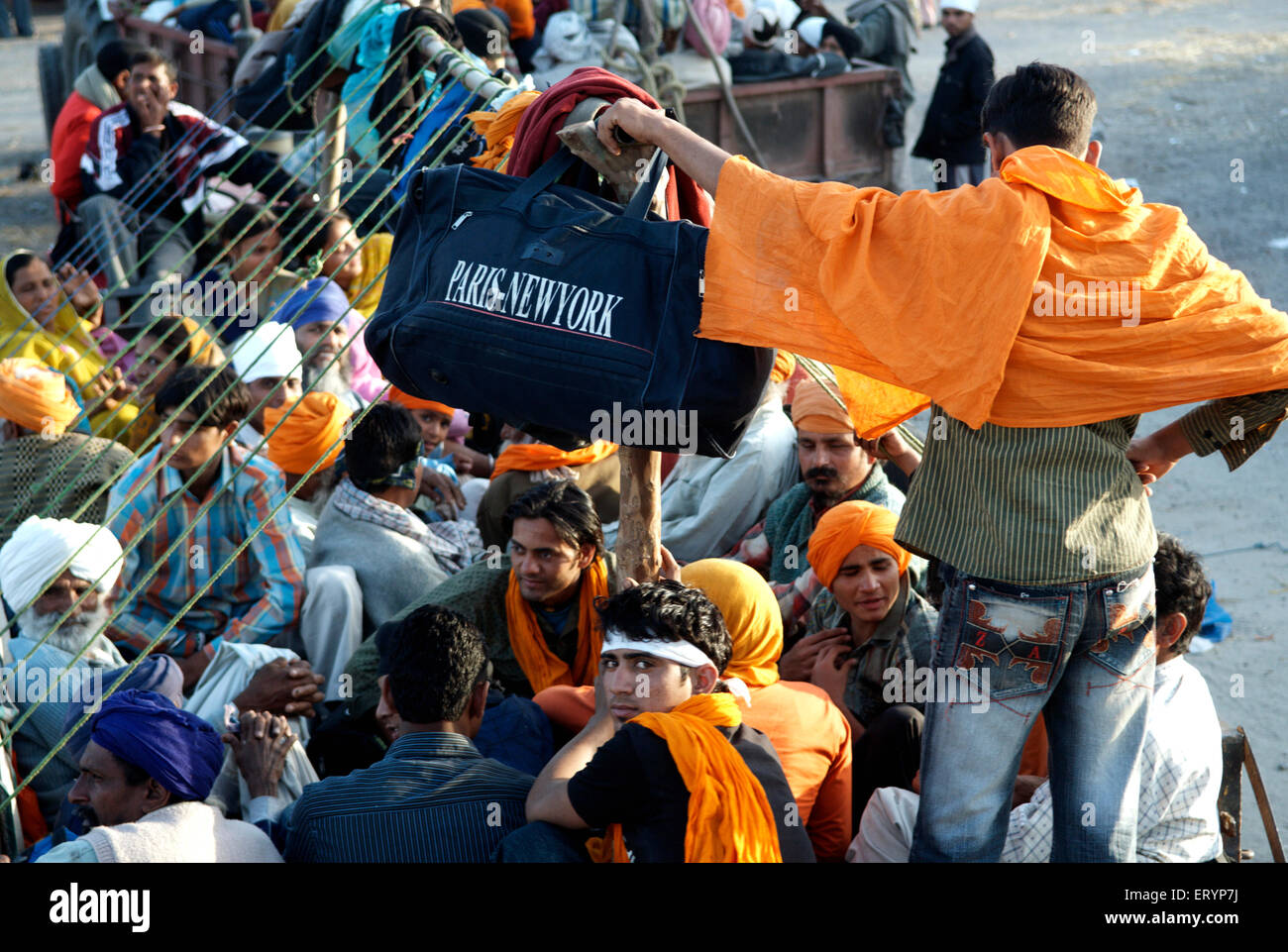 Sikh devotees , Hola Mohalla festival ; Anandpur Sahib ; Punjab ; India , asia Stock Photo