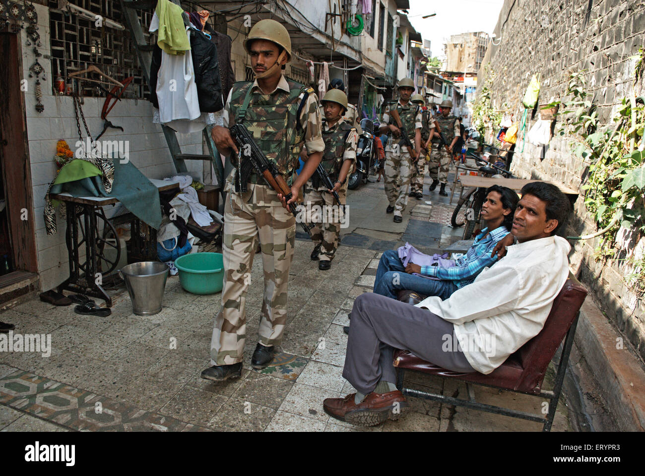 Indo Tibetan border force ITBF commandos at arthur road jail in Bombay Mumbai  ; Maharashtra  ; India 17 April 2009 NO MR Stock Photo