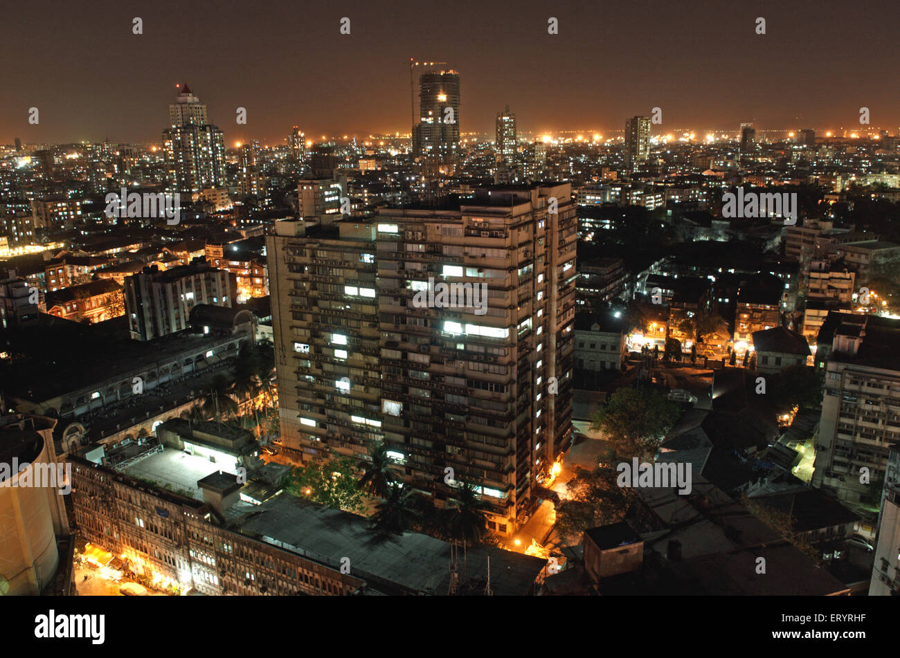 Aerial view of charni road ; Girgaum ; Mumbai Bombay ; Maharashtra ; India 28 March 2009 Stock Photo