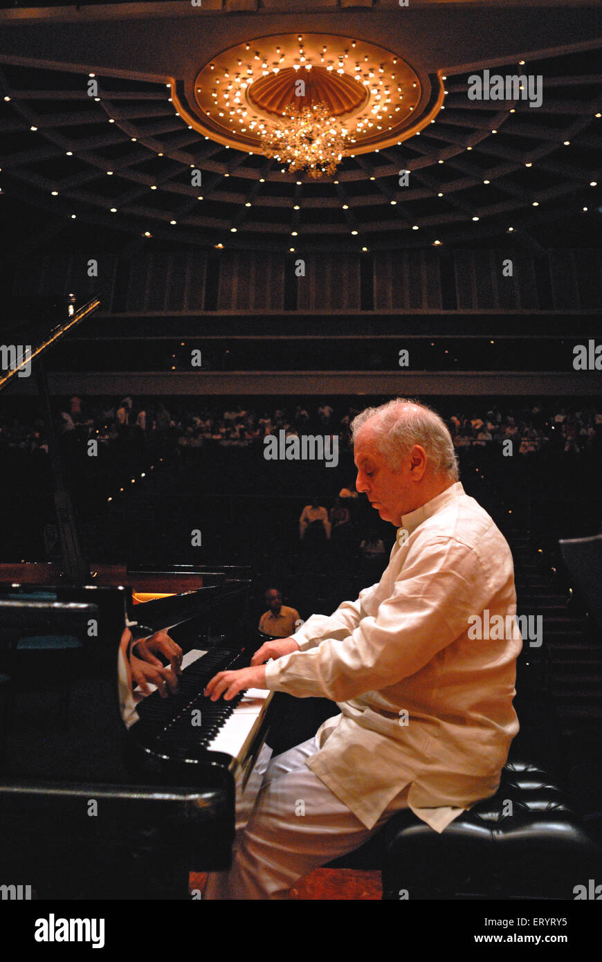 Daniel Barenboim , pianist  , Jamshed Bhabha Theatre , NCPA , National Centre for the Performing Arts , Bombay , Mumbai , Maharashtra , India , Asia Stock Photo