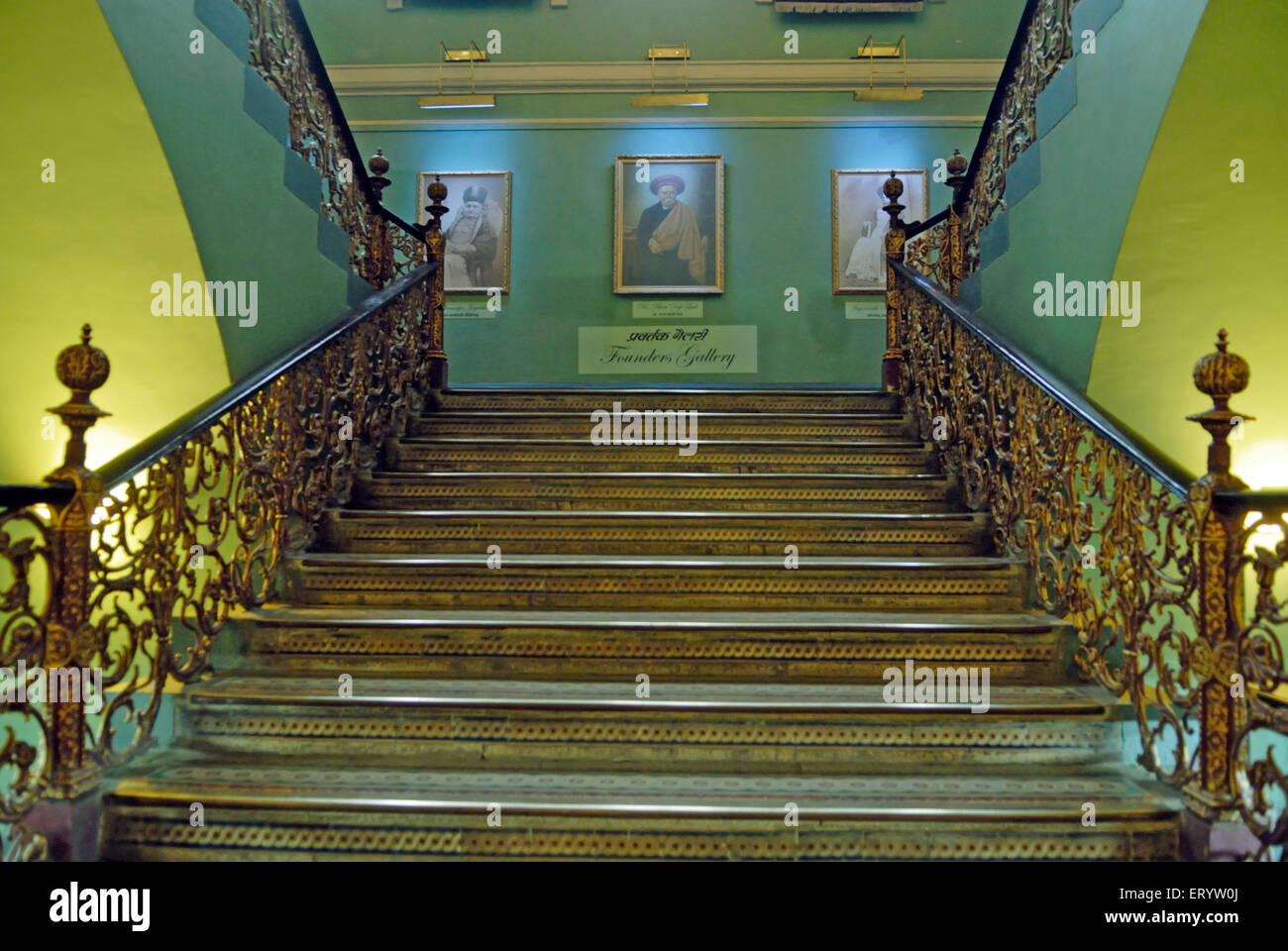 Cast Iron staircase , Dr. Bhau Daji Lad Museum , Rani Baug , Byculla , Bombay , Mumbai , Maharashtra , India , Asia Stock Photo