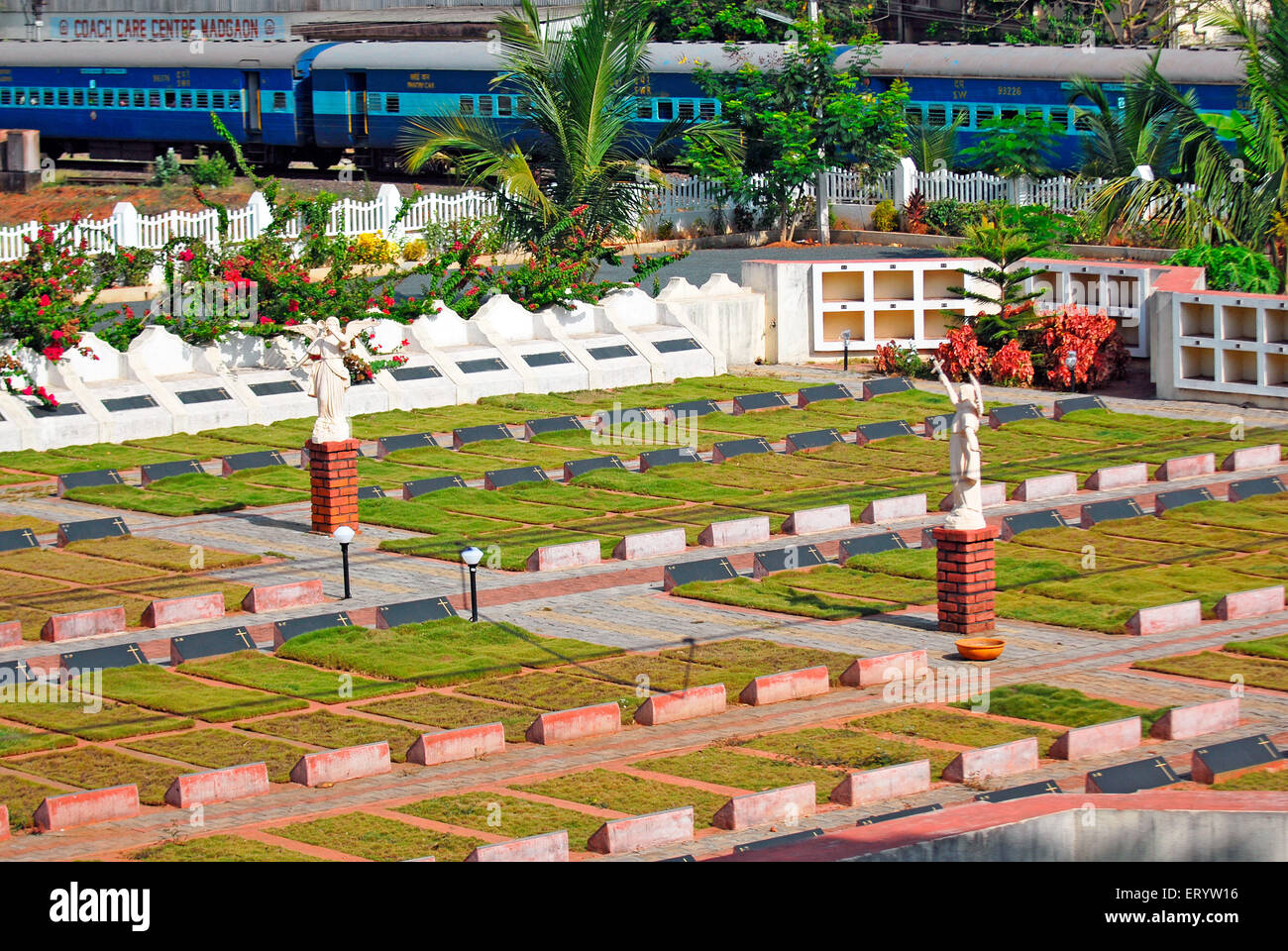 Cemetery , graveyard , burial ground , churchyard , Margao , Margaon , Madgao , Madgaon , Goa ,  India , Asia Stock Photo