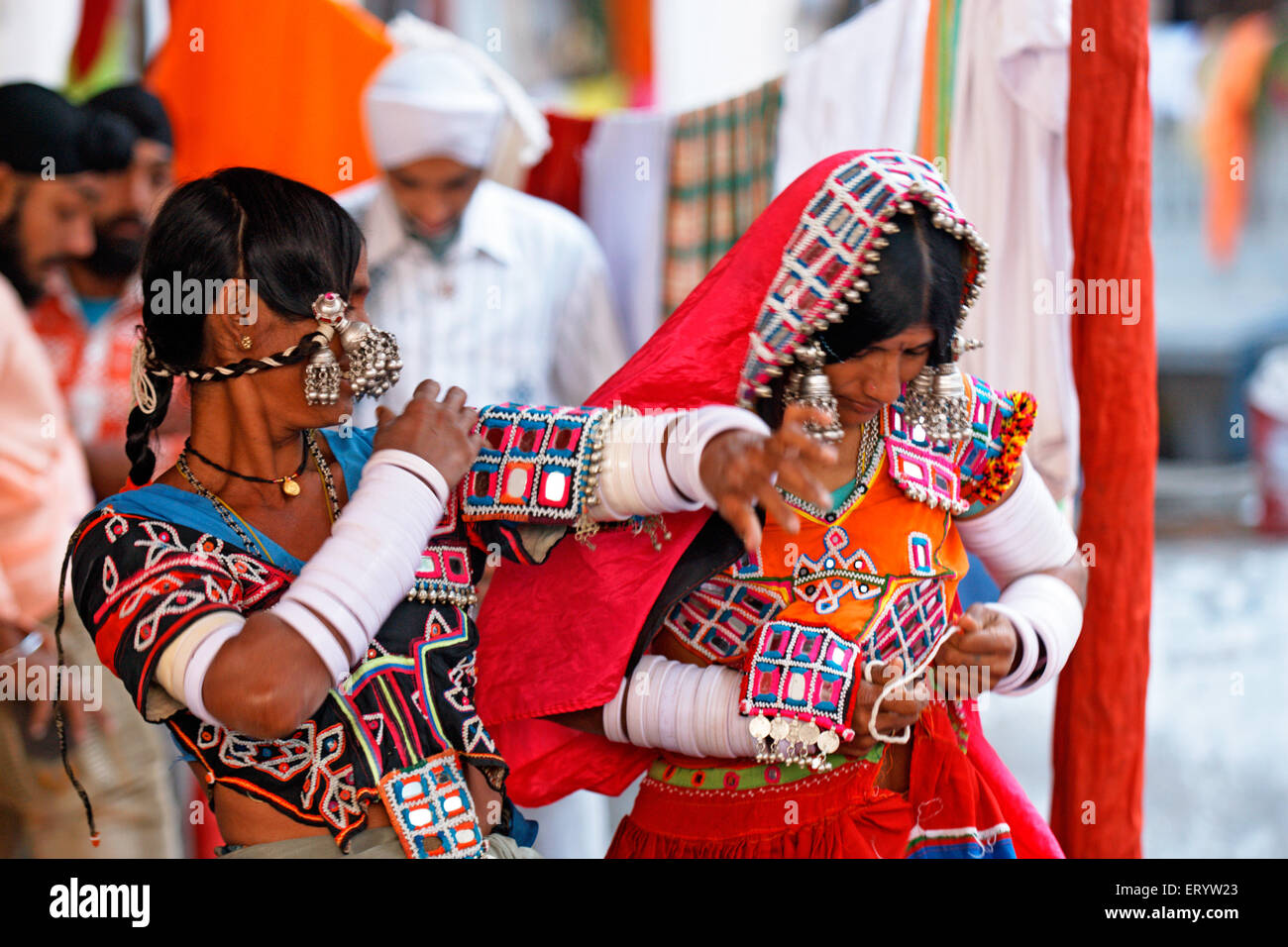 Banjara gypsy nomad tribe woman ; Nanded ; Maharashtra ; India NO MR Stock Photo