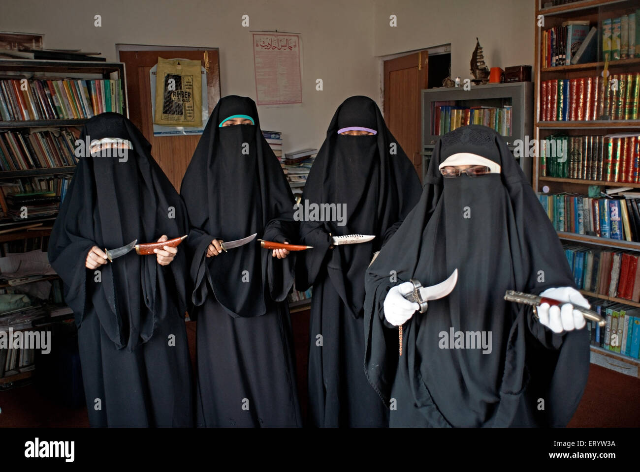 Asiya Andrabi Islamic extremist organisation of women Dukhtaran E Millat  ; Srinagar ; Jammu and Kashmir ; India NOMR Stock Photo