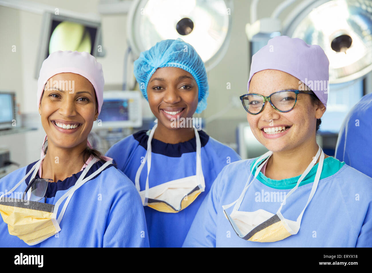 Portrait of smiling female surgeons in operating room Stock Photo - Alamy