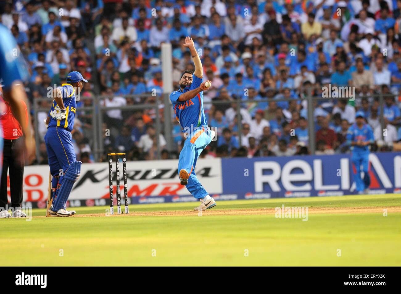 Sri Lankan batsman Thilan Samaraweera ICC Cricket World Cup finals Wankhede stadium in Mumbai Stock Photo